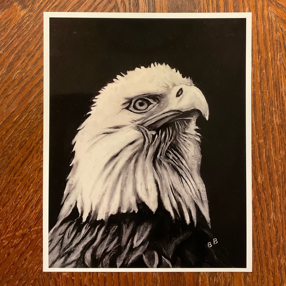 COPY - 🇺🇸 American Bald Eagle Original Art Black & White Print!